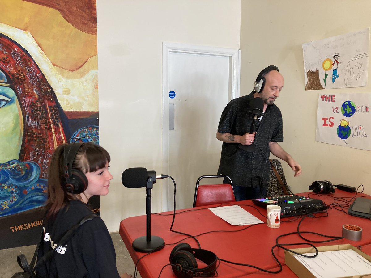 RightsClimate's tweet photo. We had a visit from The Wild Ones this afternoon. We have been working with them through the summer to design a mural and learn all about the local impact of climate change. Our podcast is now being recorded in our Whitefriargate gallery. Come share your views with us! https://t.co/latHm6OZDn