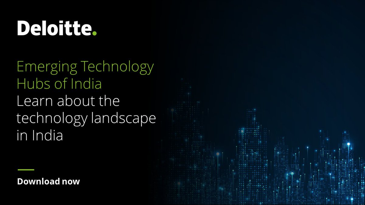 DeloitteIndia's tweet photo. #EmergingTechnologyHubsOfIndia: Explore the landscape and talent potential now
 
Dive deep into this joint report by Deloitte India and NASSCOM and explore important insights to learn about the emerging hubs across the length and breadth of India.
 
https://t.co/29AmiGw29H https://t.co/CRNrPjbztm