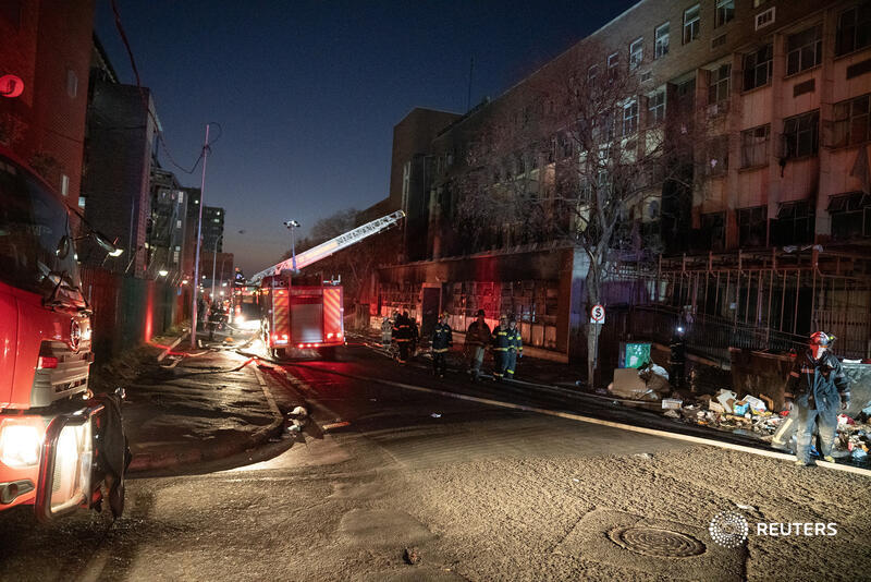 More than 70 people were killed overnight when fire raged through a five-story Johannesburg apartment block, one of the worst such disasters in a city where poverty, household fires and homelessness are widespread reut.rs/3qSWnT8 1/5