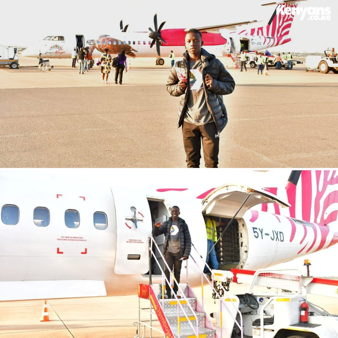 St Anthony's Aldrine Kibet boards a plane from Kisumu to JKIA on his way to Spain to join one Football Academy.
#FKFPL 
#KhendoNews
#KhendoSports
#BabarAzam 
<a href="/khendofm_kenya/">Khendo FM, Kenya</a> 
<a href="/wanyama_noah/">Noah Wanyama</a>