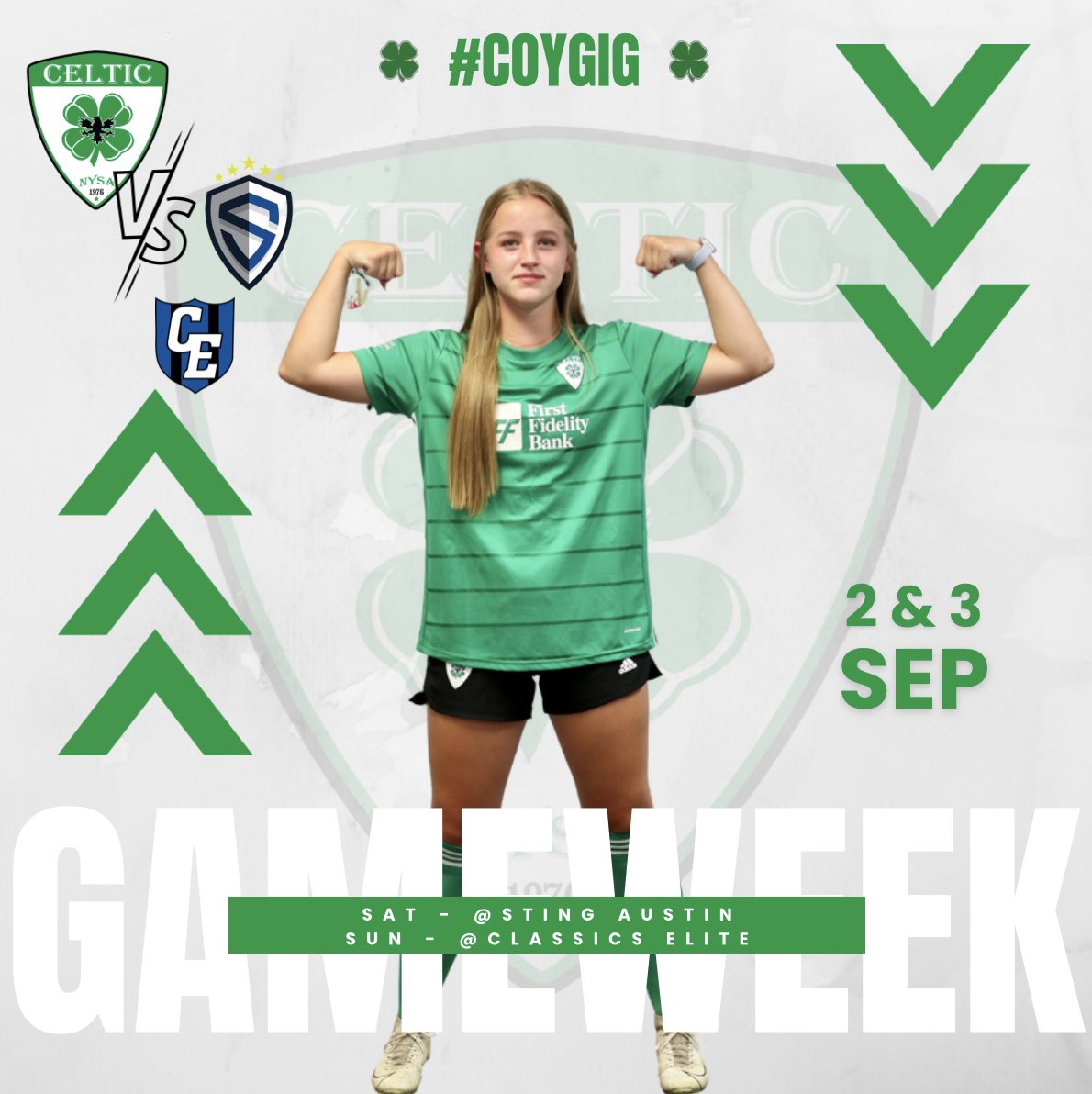 OKCELTICGECNLRL's tweet photo. We head down to Austin &amp; San Antonio this weekend for Week 2 of ENCL RL league games. ⚽️

We look forward to some top quality competition on the field with @StingSoccerClub &amp; @ClassicsEliteSA .

@OklahomaCeltic l @ECNLgirls l COYGIG 🍀 https://t.co/25ukTkFY2C