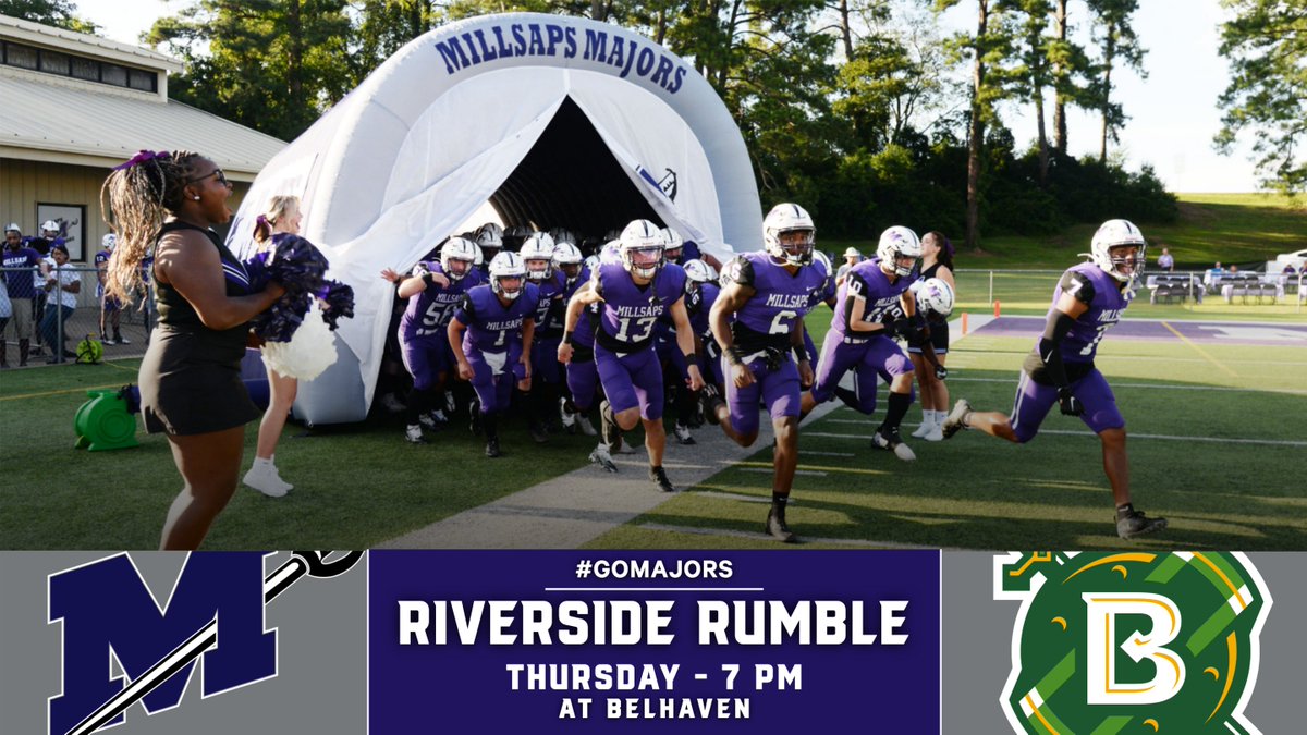 ⚔️ 𝐑𝐞𝐚𝐝𝐲 𝐭𝐨 𝐑𝐮𝐦𝐛𝐥𝐞! ⚔️

🆚 Belhaven
⏰ 7 pm
🏟 Belhaven Bowl Stadium
📍 Jackson, Miss.
🖥 shorturl.at/aejOZ
📻 shorturl.at/vHPXZ
📊 shorturl.at/hAJZ6

<a href="/MajorsFootball/">Millsaps Football</a>
#TheMajorWay | #GoMajors
