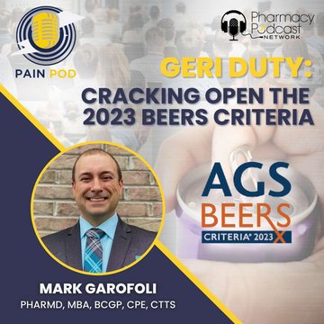 markgarofoli's tweet photo. New Pain Pod Episode!!!

Geri Duty Part 2 (A Rapid Review of the 2023 AGS Beers Criteria Update) --> https://t.co/Oz7Cd0xkck https://t.co/PDMqTeL29t