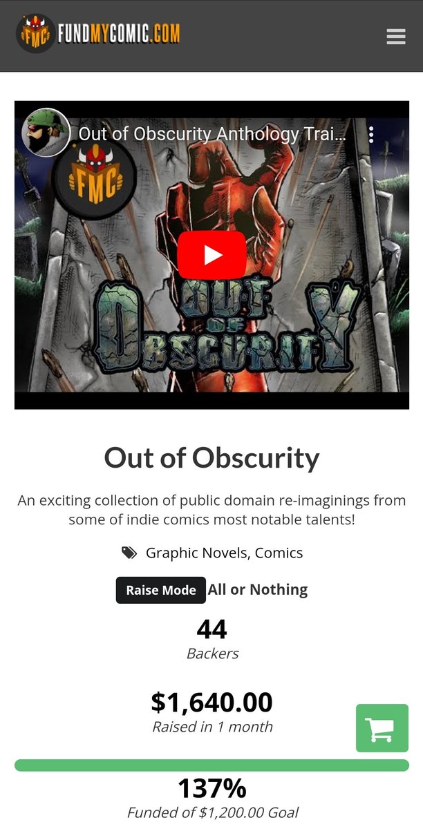 Frost_Comics's tweet photo. Thank you, backer 44!! We're closing Out of Obscurity strong, $1640 at 137%!!

https://t.co/lQNL3FsyAE https://t.co/nA9PkqEv8Z