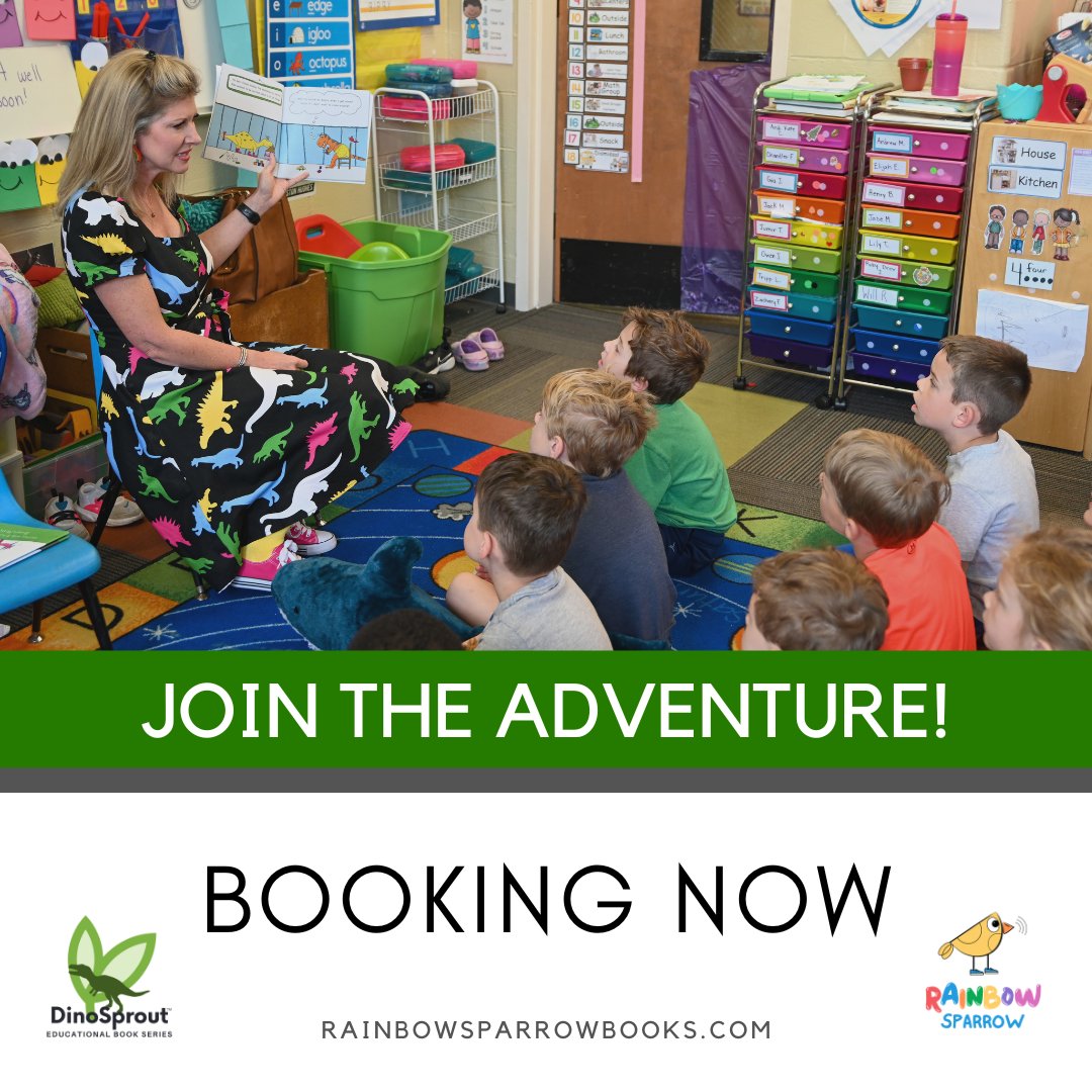 Now that school is back in session, my calendar is filling quickly for classroom visits! Take flight with Rainbow Sparrow Books and dive into the DinoSprout world. Email us to book your visit today: RainbowSparrowBooks@gmail.com

#elementaryeducation #dinosprout #inclusivity