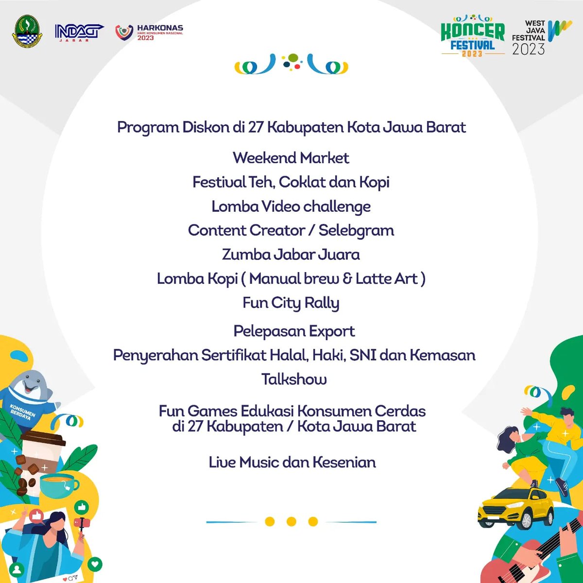 LogamBogor's tweet photo. KONCER FEST IS COMING 

📅 2–3 September 2023
📍 Lapangan Gasibu Kota Bandung

Koncer Festival 2023
Konsumen Cerdas, Produk Berkualitas
Cekas Jabar, Cinta Belanja Karya Asli Jawa Barat

@indagjabar
@ridwankamil

#KoncerFestival2023
#CekasJabar
#KonsumenCerdas https://t.co/42qUXhNoZz