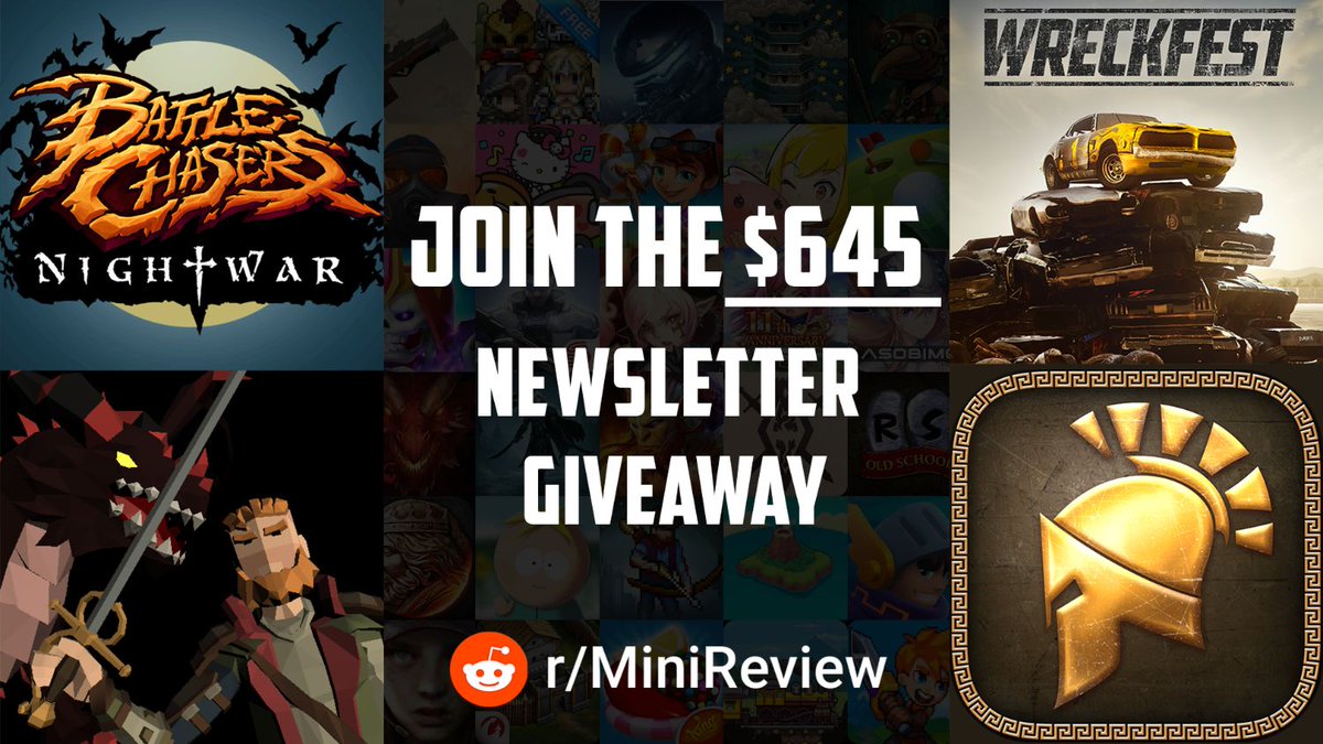 MiniReview.io (@minireview_io) on Twitter photo We're launching a Mobile Gaming Newsletter!🥳
To celebrate, we're giving out $645 worth of awesome PAID mobile games: reddit.com/r/minireview/c……
HUGE thanks to the participating devs❤️
<a href="/handy_games/">HandyGames | Play Oddsparks! OUT NOW!</a> and #paignRPG We're launching a Mobile Gaming Newsletter!🥳
To celebrate, we're giving out $645 worth of awesome PAID mobile games: reddit.com/r/minireview/c……
HUGE thanks to the participating devs❤️
<a href="/handy_games/">HandyGames | Play Oddsparks! OUT NOW!</a> and #paignRPG