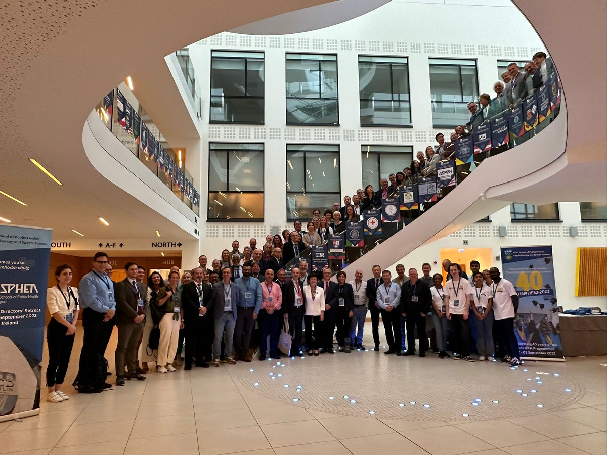 We are thrilled to be <a href="/ucd_sphpss/">UCD Public Health, Physiotherapy & Sports Science</a> Dublin with over 125 delegates representing 60 member schools, and partner organisations at the #ASPHER2023 Deans' &amp; Directors' Retreat - all dedicated to improve PH education &amp; training to build up professionals ready to confront the new normal!