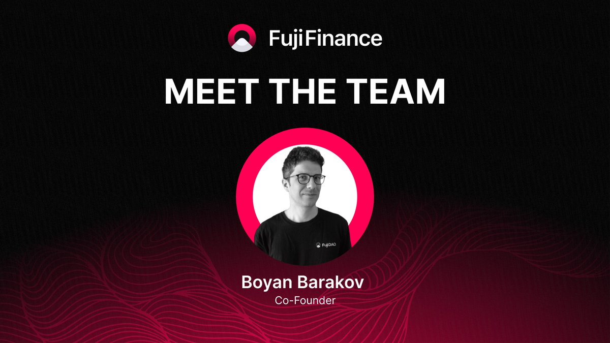 Meet @boyanbarakov! 👨‍💻 One of the brilliant minds behind @FujiFinance as our Co-Founder and Full Stack Developer. With a background in #TradeFi and experience as CTO at Paris-based start-up Kawaa, Boyan brings a unique perspective to the world of tech. 🚀