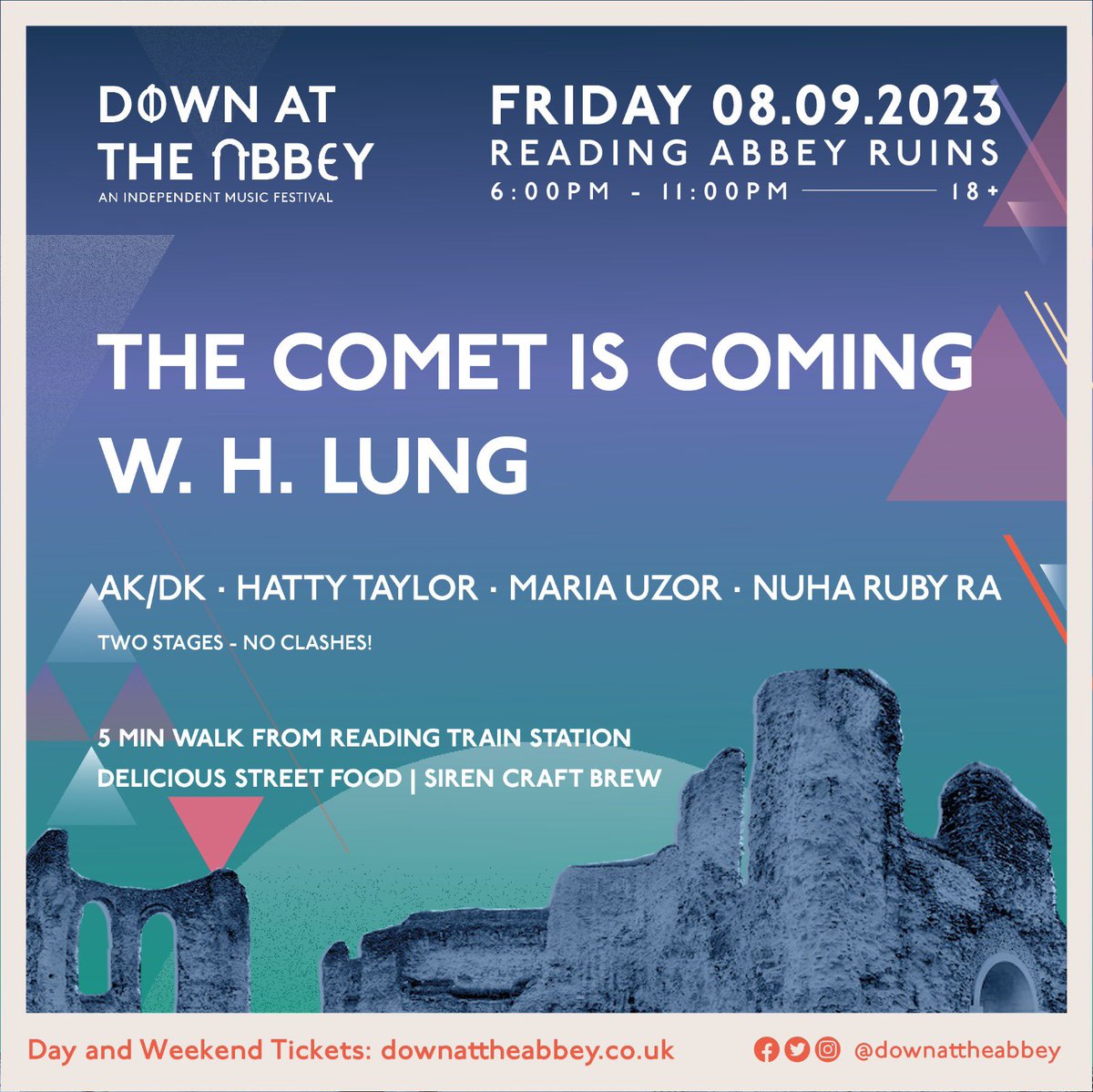 Lees than a week away! | @whlungmusic ~ @DownattheAbbey Tickets here - downattheabbey.co.uk