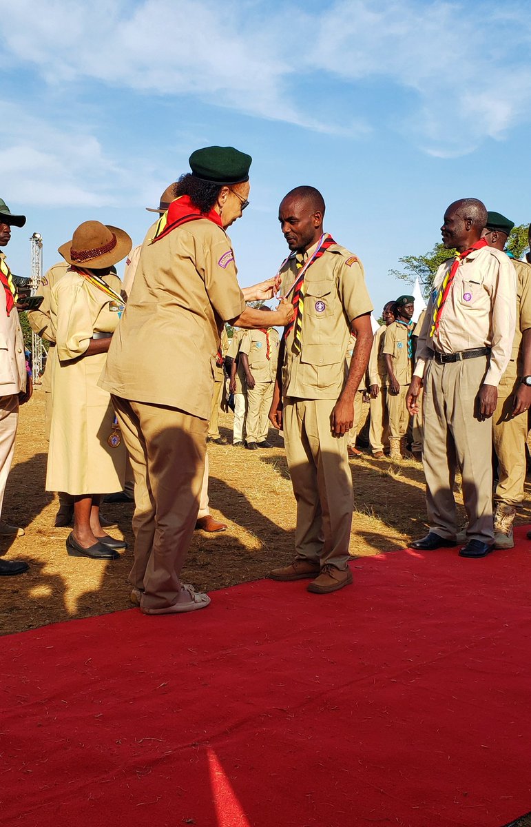Our Swim Safe Uganda Executive Director Moses Kalanzi received a medal from Uganda Scout Association for the great contribution in drowning prevention and water safety promotion within the scouts &amp; the entire community in Uganda at the closure of the national scout camp in Kaazi.
