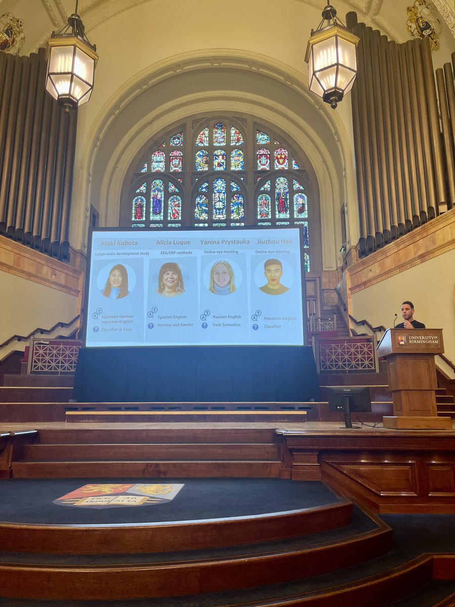 Hello, Birmingham! 👋🏾🇬🇧 We are super thrilled to be at #EuroSLA32 &amp; really honored to share the work we have been doing exploring variability in heritage bilingualism 🧠🗣️📊Kudos to our Jason Rothman for a great opening keynote &amp; to the PoLaR &amp; HeLPiNG teams for all their work 👏🏾
