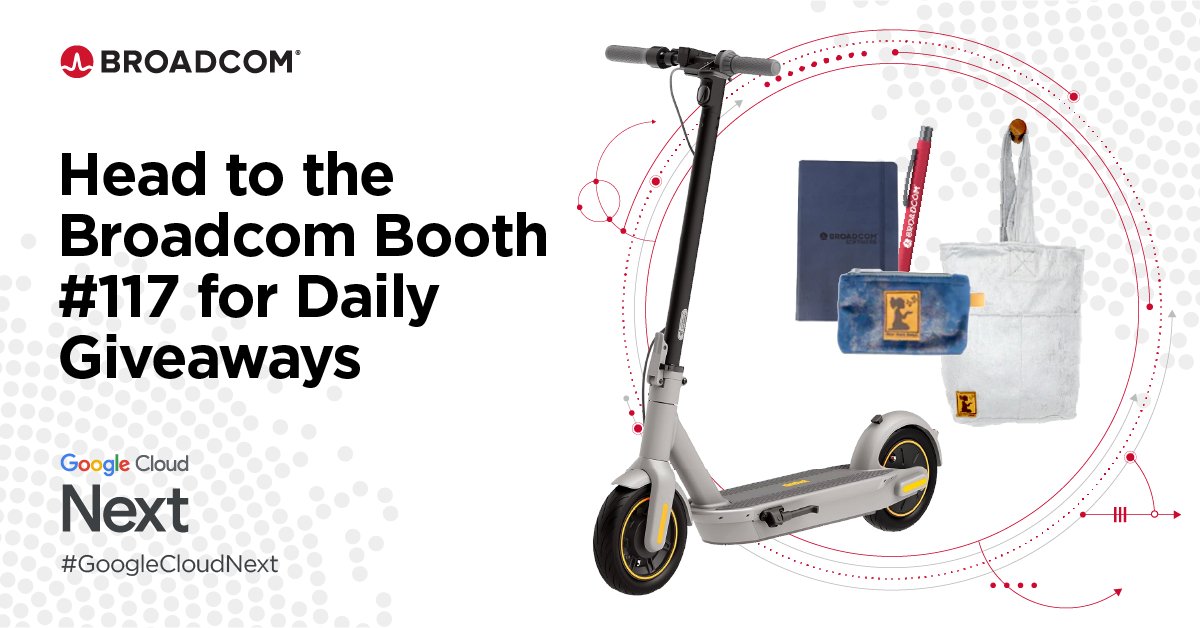 ⏳If you're at #GoogleNext, today's your last chance at some exciting prizes here at the Broadcom Booth (117). Make sure to stop by before it's too late!