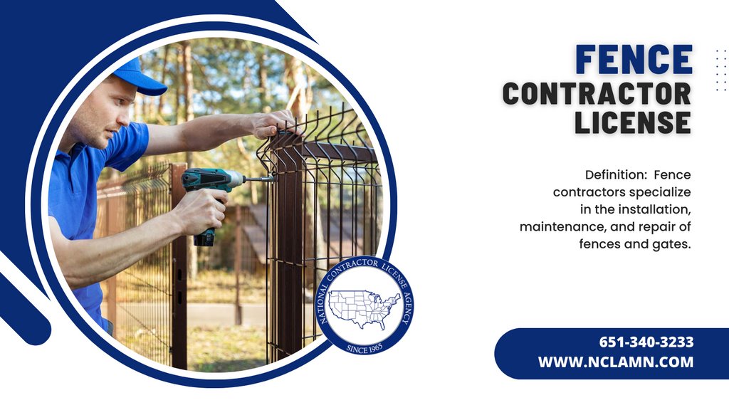License_Agency's tweet image. Build your success with a Fence Contractor License! Whether you need a #QualifiedIndividual to enhance your business or crave exciting opportunities, our team is here for you. Contact us at 651-340-3233 or email info@nclamn.com. #FenceContractor #Opportunities