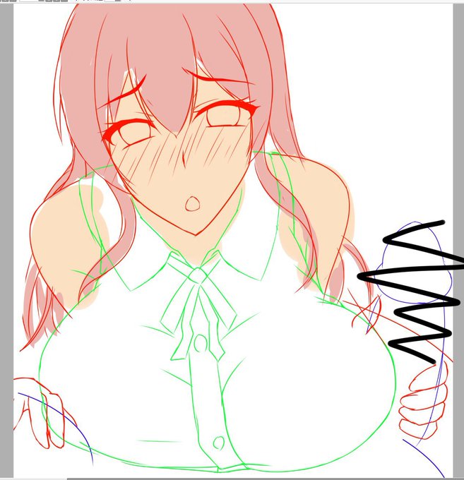 本日も一時的に色置きしながら線画調整っと〆(‾・ω・‾)b