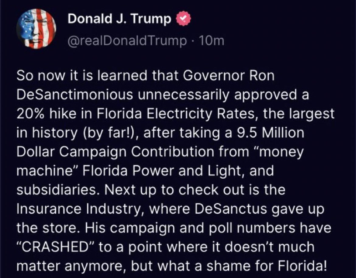 Ron DeSantis just led Florida through a major hurricane. He was presidential in every level of his administration. Meanwhile, Trump is attacking his own home state governor instead of lending help. We have a choice here. #choosewell