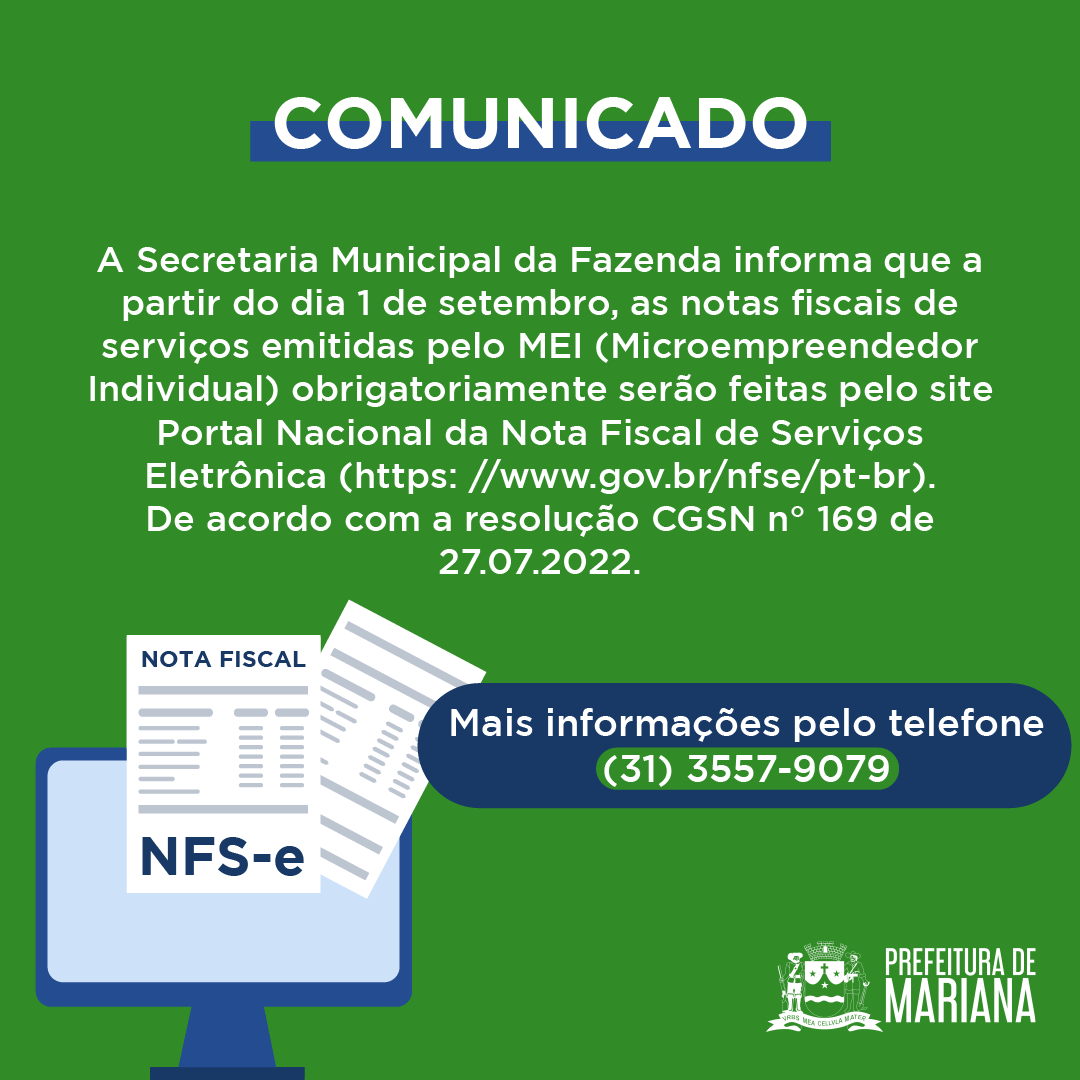 PrefMariana's tweet photo. ⚠️ Você, Microempreendedor Individual! Fiquem atentos às mudanças na emissão de notas fiscais!

📲 Mais informações pelo telefone (31) 3557-9079. https://t.co/kKBIl5h3HS