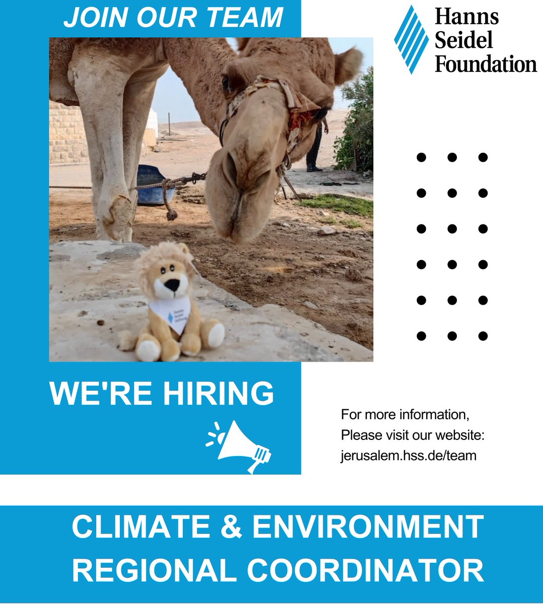 HSFJerusalem's tweet photo. Calling all #environmentalists! @HSSde is looking for a dynamic and motivated Regional Coordinator to join their teams in the #MENA region. This is a great opportunity to make a real difference! 

Plese visit our website for more information:
https://t.co/I298u5hYXe https://t.co/AvgCj0WgPY