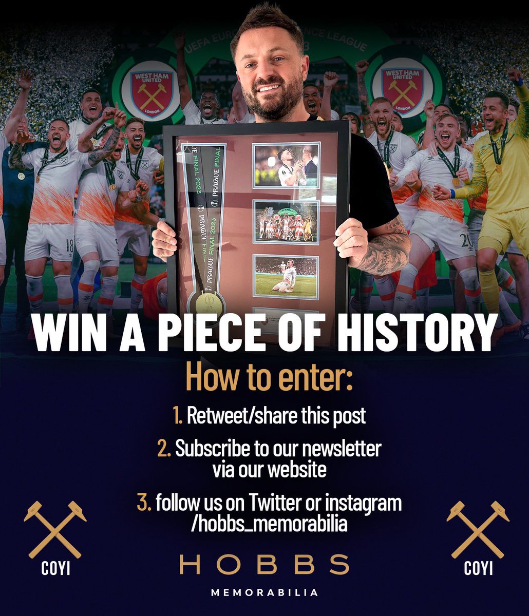 GIVEAWAY TIME ⚒️🔥

For your chance to win the STUNNING &amp; MUST HAVE winners presentation frame. 

Follow the simple steps below and good luck. 

HOBBS MEMORABILIA 
WhatsApp 07956215155 
Hobbsmemorabilia.co.uk 

COYI