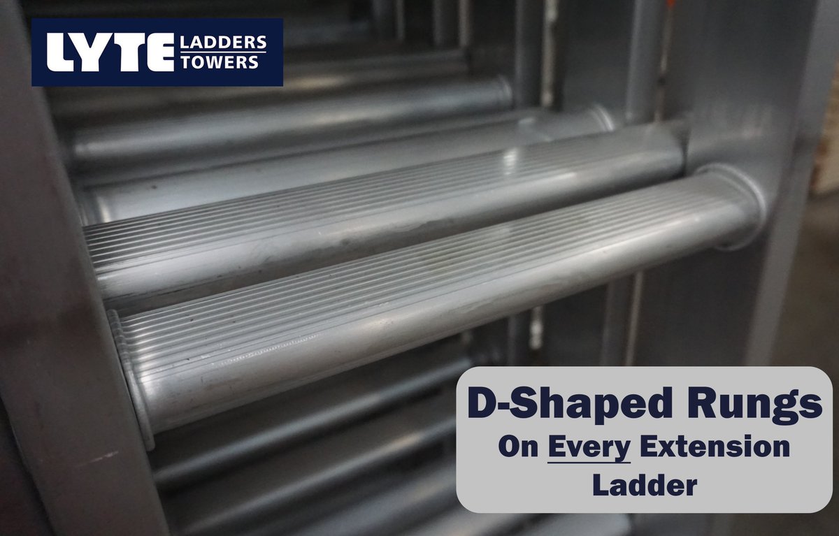 D-Shaped rungs, found on every Lyte extension ladder, are the safest and most durable rung for an extension ladder. Make sure your ladders have these rungs and not square ones!

#ladders #workingatheight #worksite #worksitesafety #safety #manufacturing