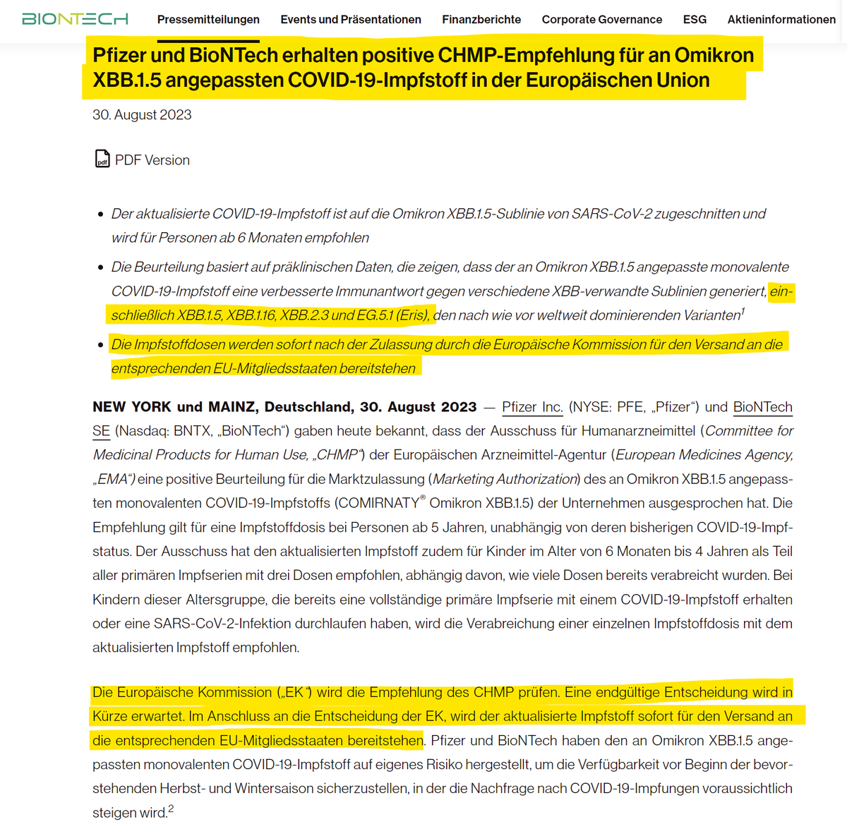 Climate_Inform's tweet photo. #BioNTech_Group hat eine Veröffentlichung zur #EMA Zulassung des neuen Impfstoffs.
Wenn die Europäische Kommission die Impfung für alle empfehlen sollte, dann sähe die #STIKO extrem alt aus.
https://t.co/8Zi9fWXuaU https://t.co/QlkhLl5aZJ