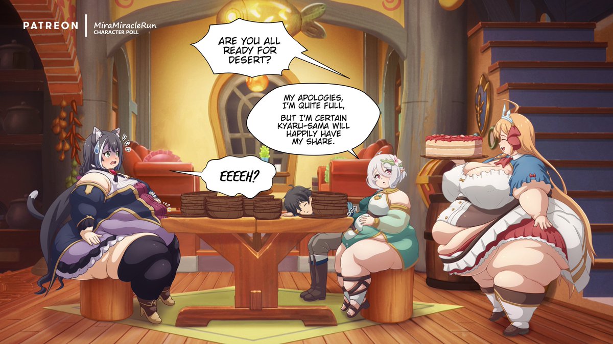 From left to right, Kyaru, Yuuki (in the back), Kokkoro and Pecorine from Princess connect. Pecorine was voted for in a patreon poll, but I couldn't resist drawing all the idiots + Kokkoro together.