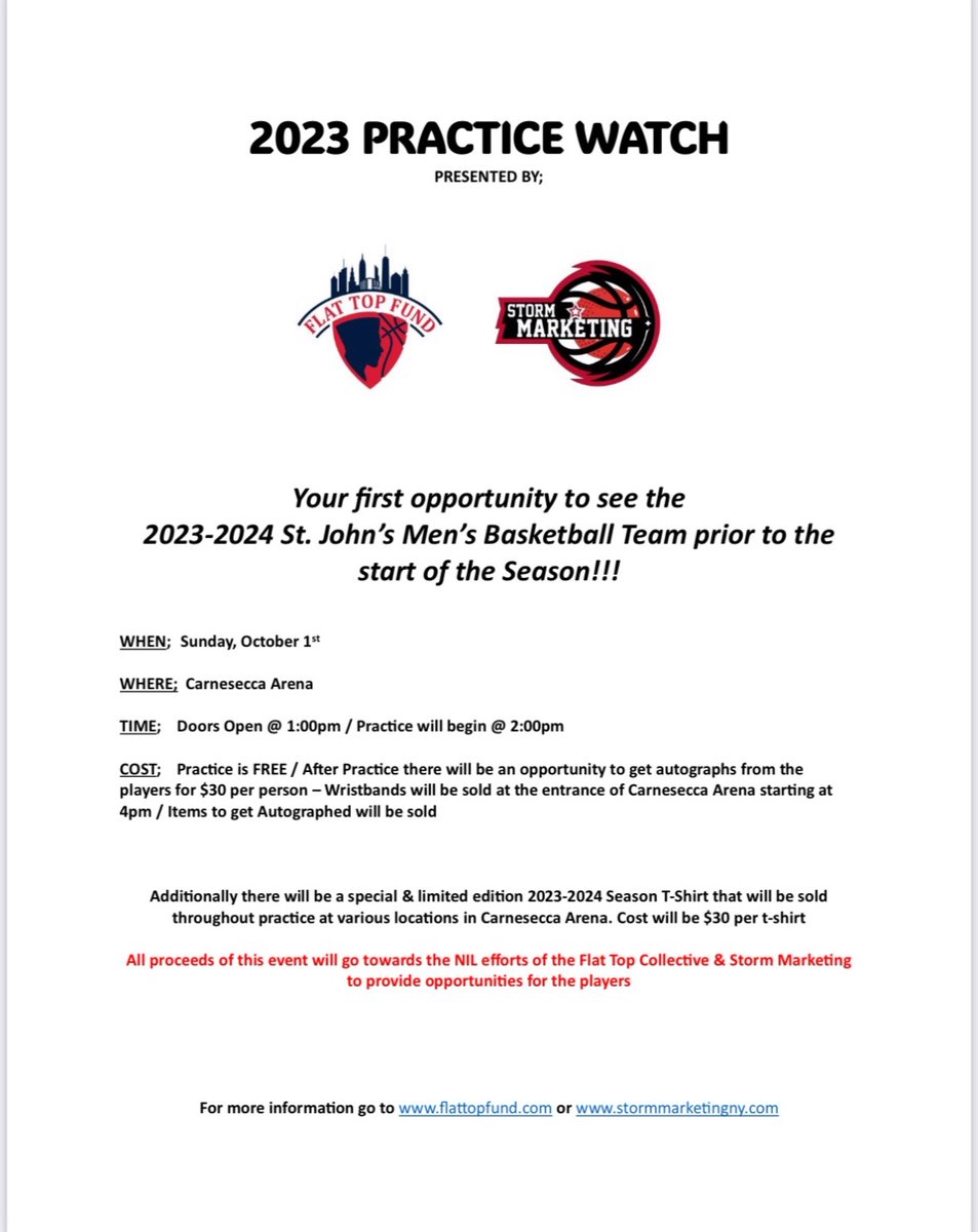 #SJUBB - Check out the details for this 2023 Practice Watch presented by <a href="/StormMarketing4/">Storm Marketing</a> and <a href="/flattopfund/">Flat Top Fund</a> 

Mark. Your. Calendars.