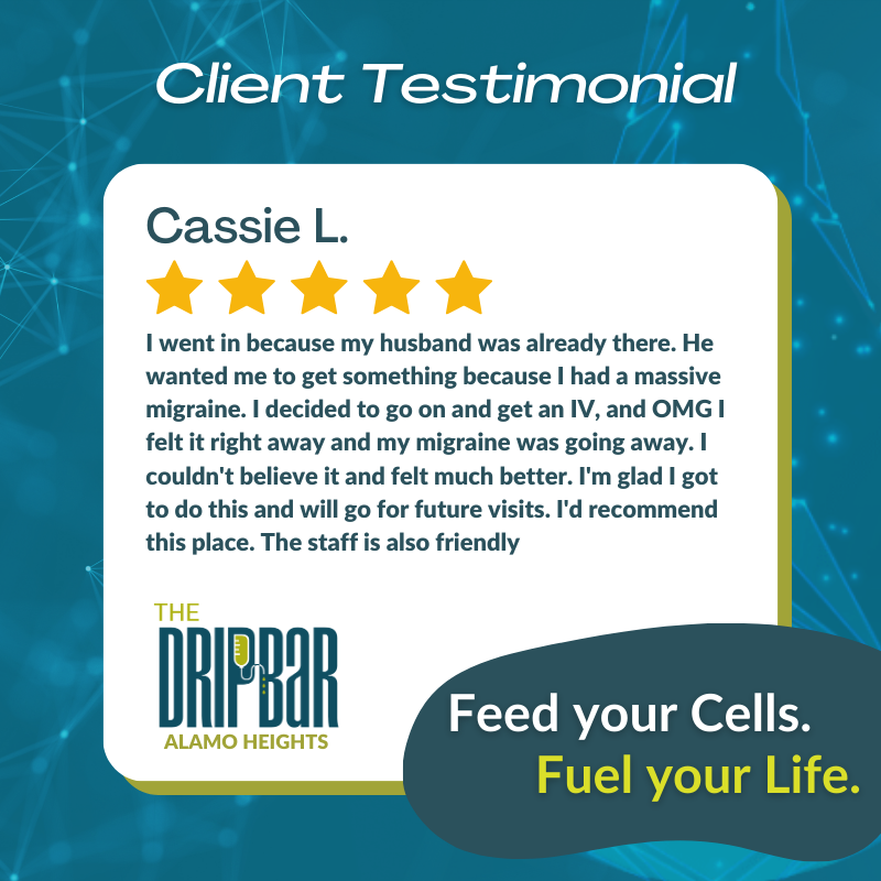 dripbaralamohts's tweet photo. Thank you for sharing your experience with The DRIPBaR Alamo Heights and for leaving us a 5-star review! (Testimonials have not been evaluated by the FDA. Please see our Testimonial Disclaimer on our website.) #TheDRIPBaRAlamoHeights #AlamoHeights #IVDrips #Health https://t.co/pO0AUbKO3j