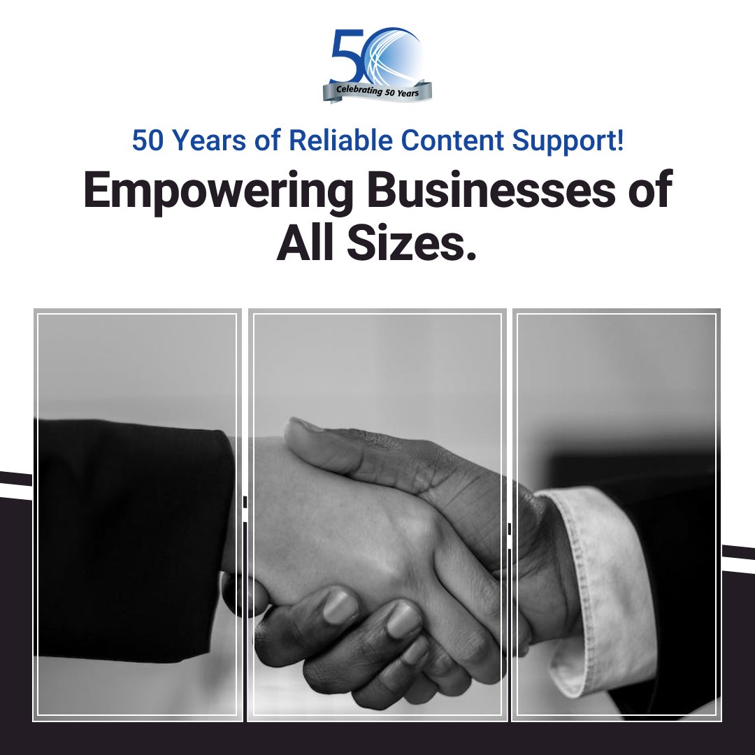 gw_stl's tweet image. &quot;🎉 Celebrating 50 Years of Dependable Support! 📚 We&apos;re your trusted choice for content development and publishing solutions. From corporations to small businesses, we&apos;re here to help. 

Join us in marking this milestone! 🥂

#GW50Years #ContentSupport #DependablePartner