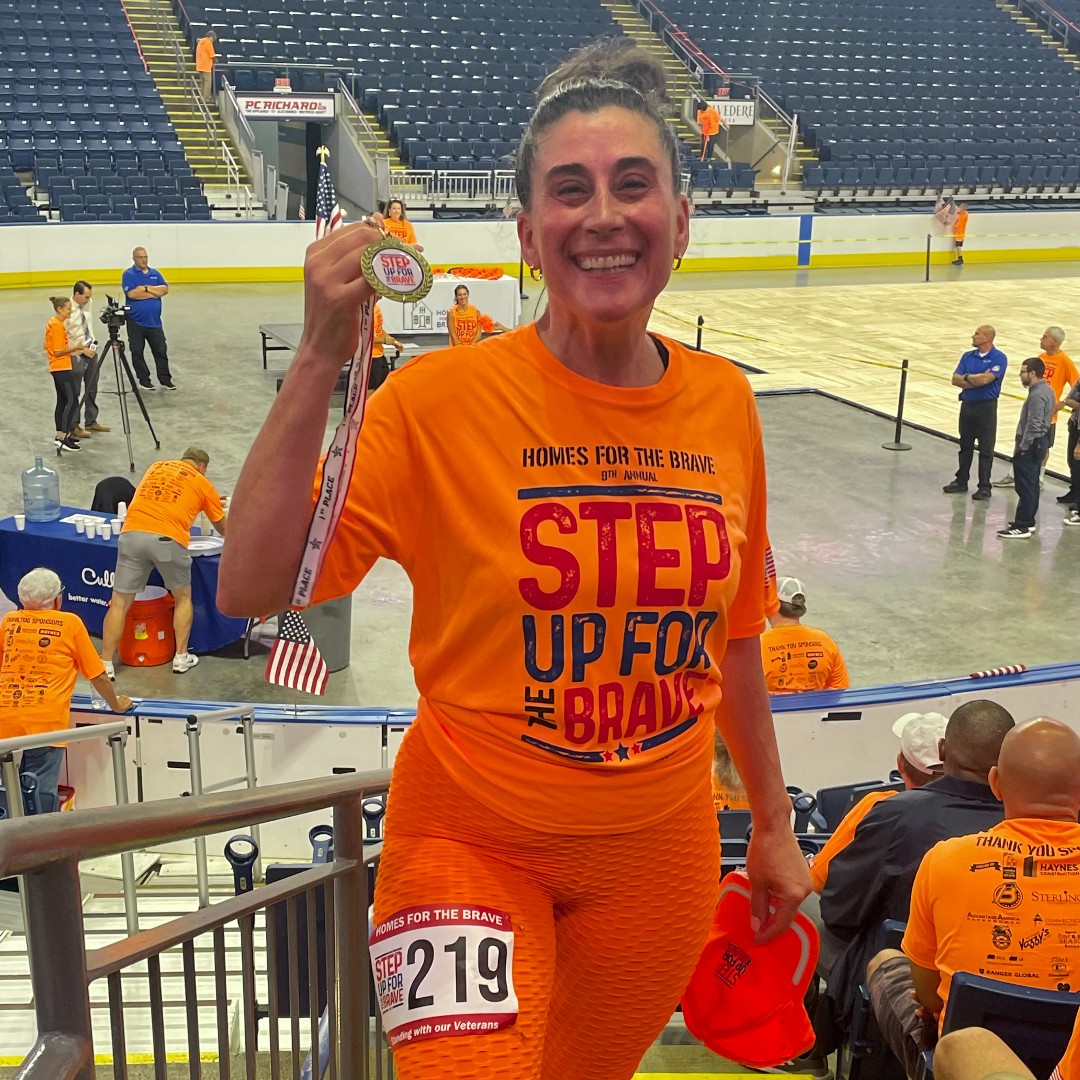 AlbertusSocial's tweet photo. Orange is the new... b̶l̶a̶c̶k̶ blue? Andrea Kovacs, VP of Marketing &amp; Community Relations, Dr. Howard Fero, Director of Graduate Leadership Programs, and his son Zac participated in the 'Step Up for the Brave' walking challenge this past weekend! @ABRI_HFTB https://t.co/pxsfUAtHhy