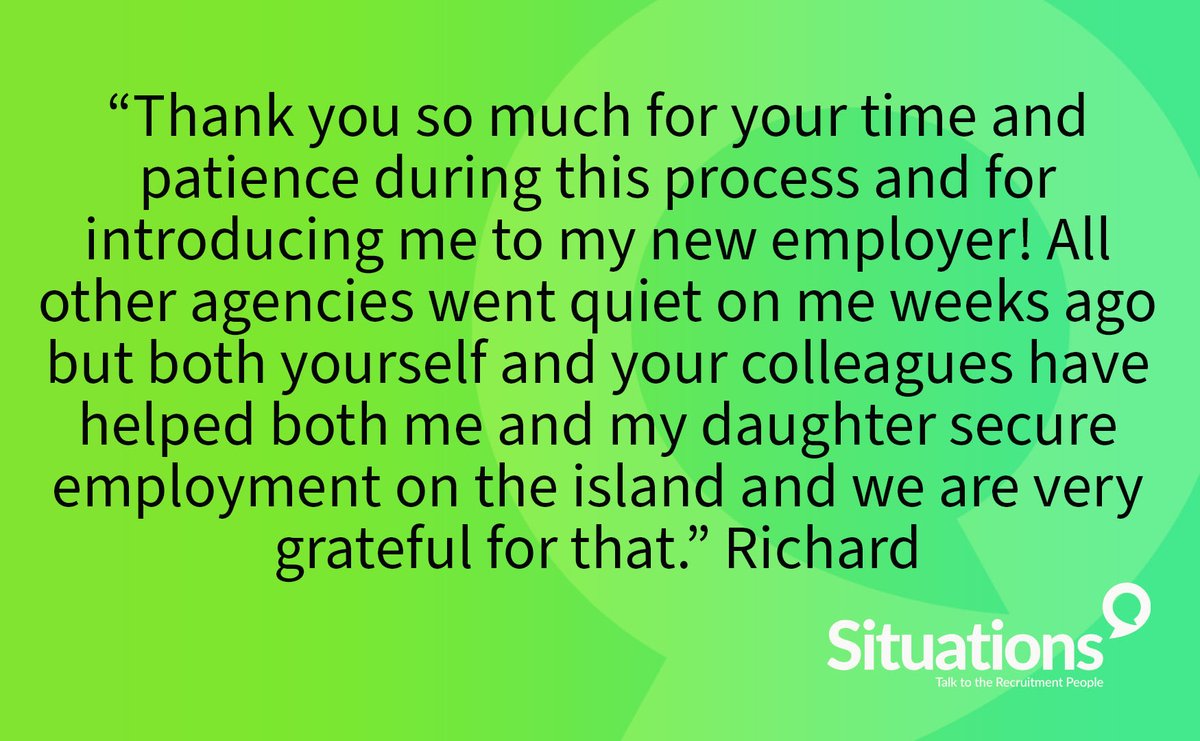 Thinking about approaching Situations to find your dream role? Here is a testimonial for our Director Keni to show you why you should!
#guernsey #recruitment #dreamjob