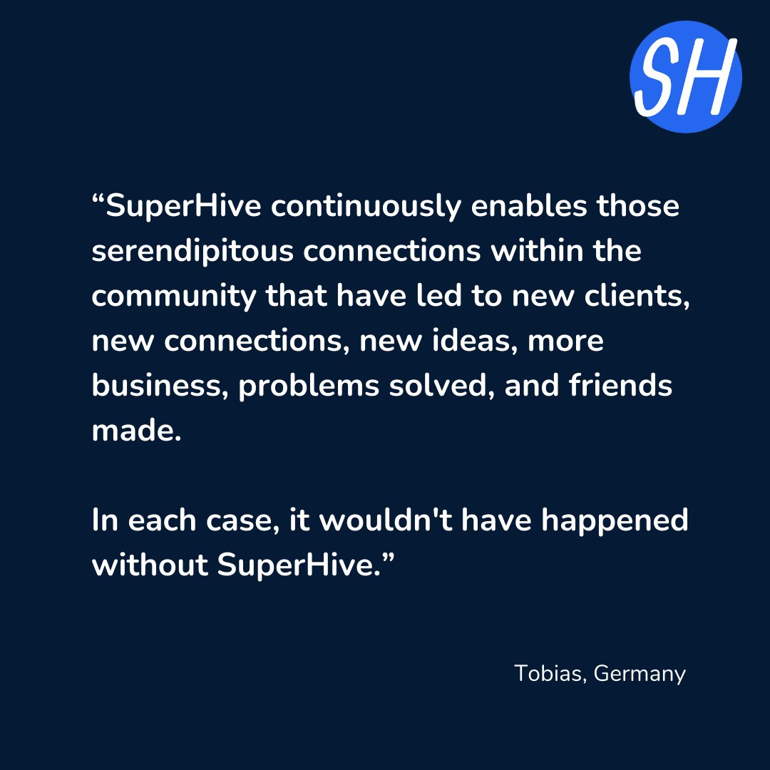 super_hive's tweet photo. SuperHive is known to create serendipity for humans all around the planet, yet it’s best heard from those experiencing it 💫 https://t.co/oEhPpvDMnE