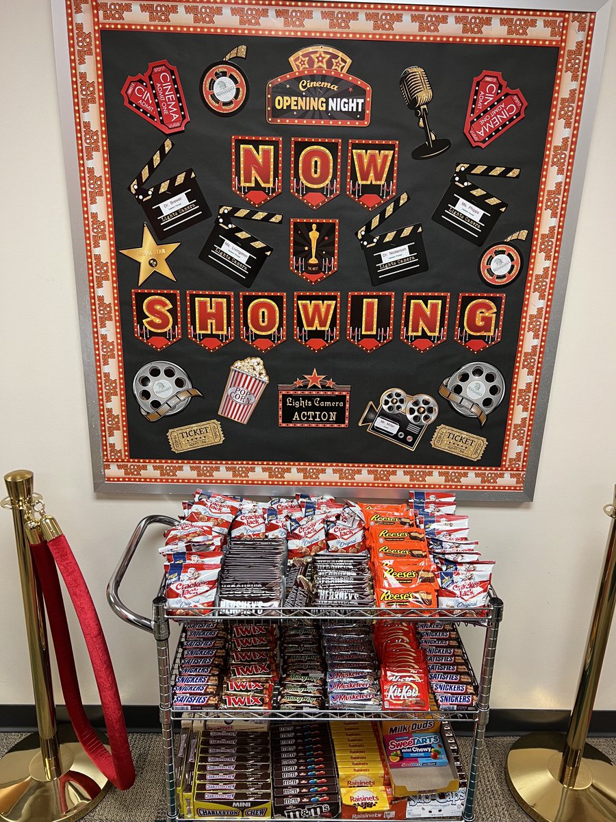 Celebrating our first week with a Movie Concession Stand here at RA for all teachers and staff.  Job well done!