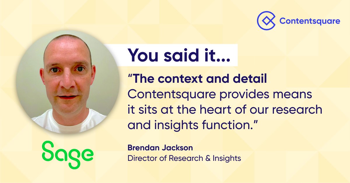 Thank you, Brendan Jackson!

Learn why our customers trust Contentsquare to help them operate leaner, convert faster and create more human digital experiences online: okt.to/vJoN7d

#MoreHumanAnalytics #DXA #DigitalExperience