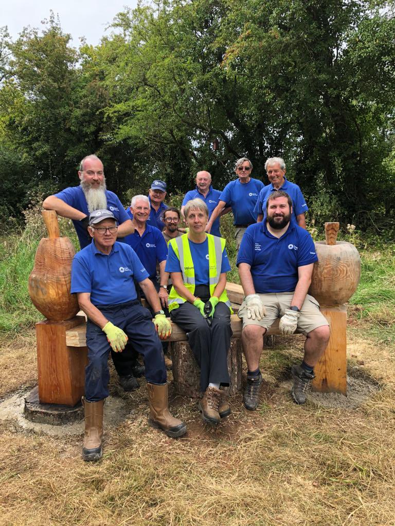 Our volunteers at Tibberton #Worcester have spent 50 hours clearing a pathway through the community orchard and installing a bench and wooden sculptures. We think they look fab! 

Great work team!
