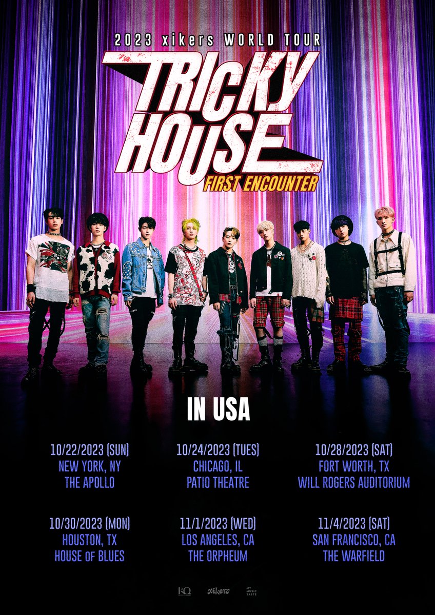 [📢Tour Announcement]
2023 xikers WORLD TOUR TRICKY HOUSE : FIRST ENCOUNTER IN USA

Invitation to TRICKY HOUSE!👾
Come and play with <a href="/xikers_official/">xikers(싸이커스)</a> in the US🇺🇸

Tickets open:
September 7, 2023, 8 AM PDT
September 7, 2023, 10 AM CDT
September 7, 2023, 11 AM EDT

Check back later