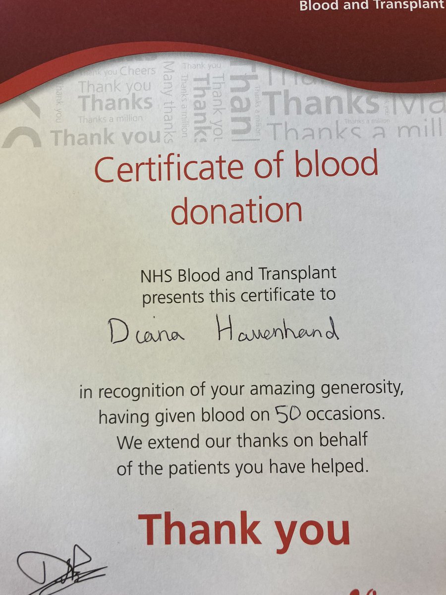 50th blood donation in the bag #NHSBT #GiveBloodNHS #NHSOrganDonor