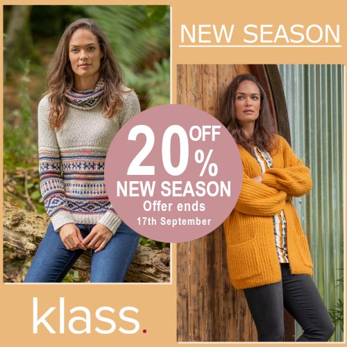 KLASS.
GET 20% OFF YOUR PURCHASE IN STORE
Offer end Sunday 17th September
Find us: leading-labels.com/stores/
*OFFER AVAILABLE IN NORWICH, WARRINGTON, MIDDLESBROUGH, IPSWICH, BOSTON &amp; BASILDON ONLY
#AW23 #womensfashion #womensclothing #leadinglabels #klass #discount #newseason
