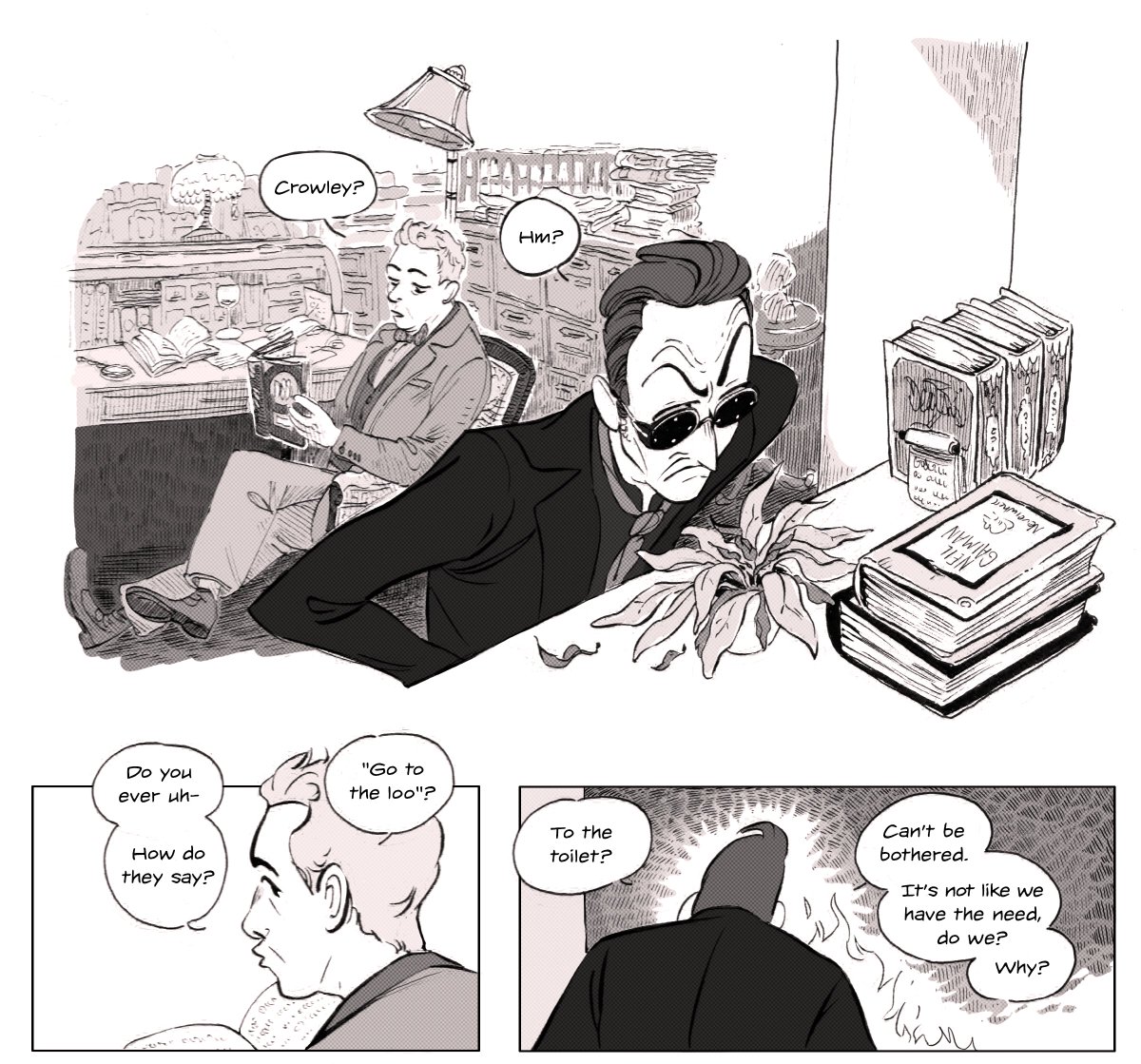 If you go on those other platforms you'll see some other stuff I've been doodling ;)
(goodbye forever blue bird)
#ineffablehusbands