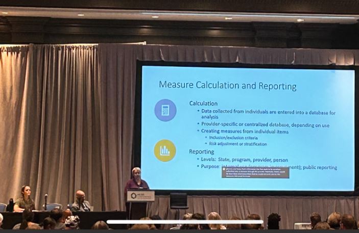 rehab_outcomes's tweet image. Sara Karon speaks to the @ADvancingStates #2023HCBSConference attendees about #CROR&apos;s work developing and testing an #HCBS outcome measure. CROR Director Allen Heinemann, PhD and HCBS Project Manager Bridgette Schram, PhD, are up next!