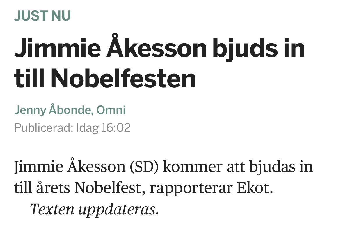 veronicapalm's tweet photo. Normaliseringen går vidare.

Nu ska ledaren för en rörelse som föraktar vetenskap bjudas in att hylla just det.

Allt fler får svårare att hålla emot. Det är vad normaliseringen innebär. Och när den gått tillräckligt långt blir den självgående. https://t.co/KnCDkZxhlu