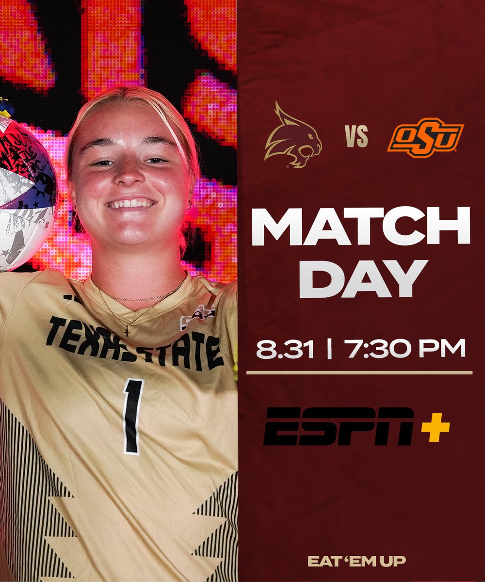 TXStateSoccer's tweet image. Battle a Big XII power tonight

🆚: Oklahoma State
📍: San Marcos, Texas
🏟: Bobcat Soccer Complex
🕐: 7:30 pm
💻: ESPN+ (tinyurl.com/275pvx8e)
📊: TXST.com/stats

#EatEmUp