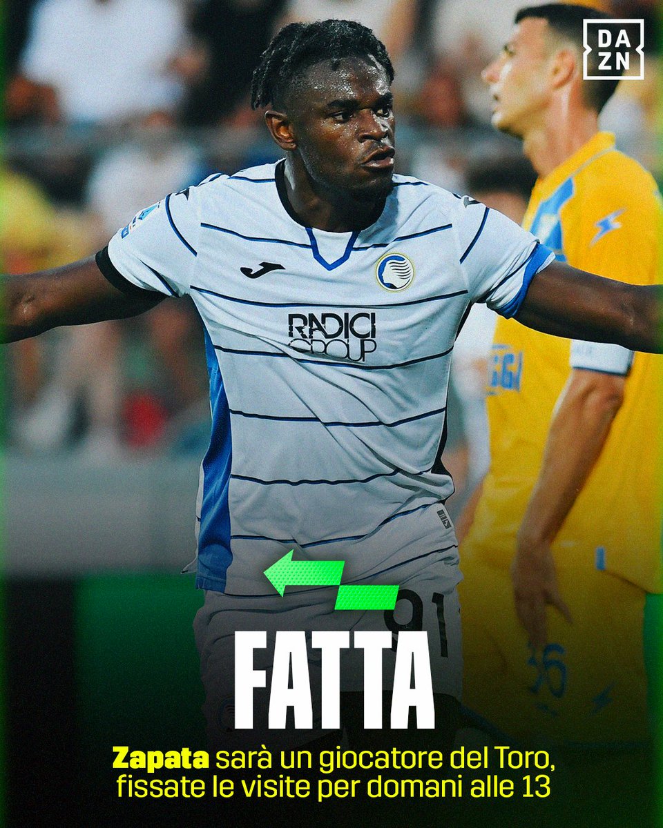DAZN_IT's tweet photo. #Zapata 🤝 #Torino
All'Atalanta andranno 8M di euro più bonus per il cartellino del colombiano 

#DAZN #DAZNMercato https://t.co/sYHYCTdnXx
