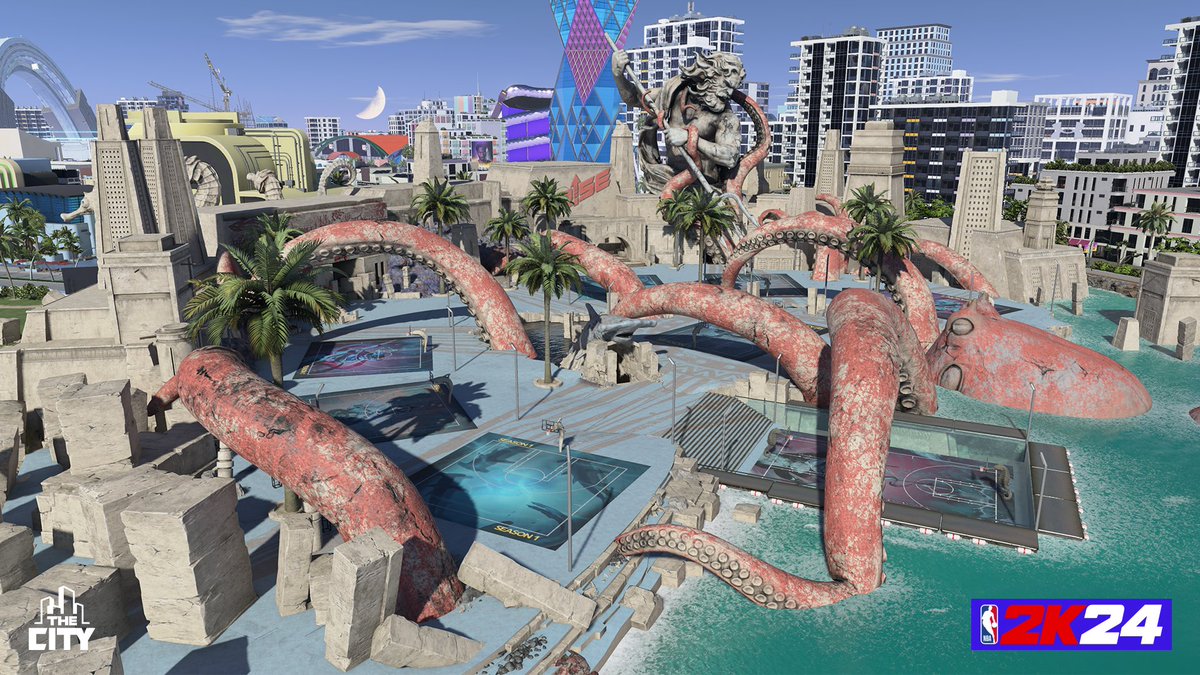 NBA2K's tweet photo. More views from The City in #NBA2K24 on New Gen 🏝 https://t.co/8H2EkzdtHy