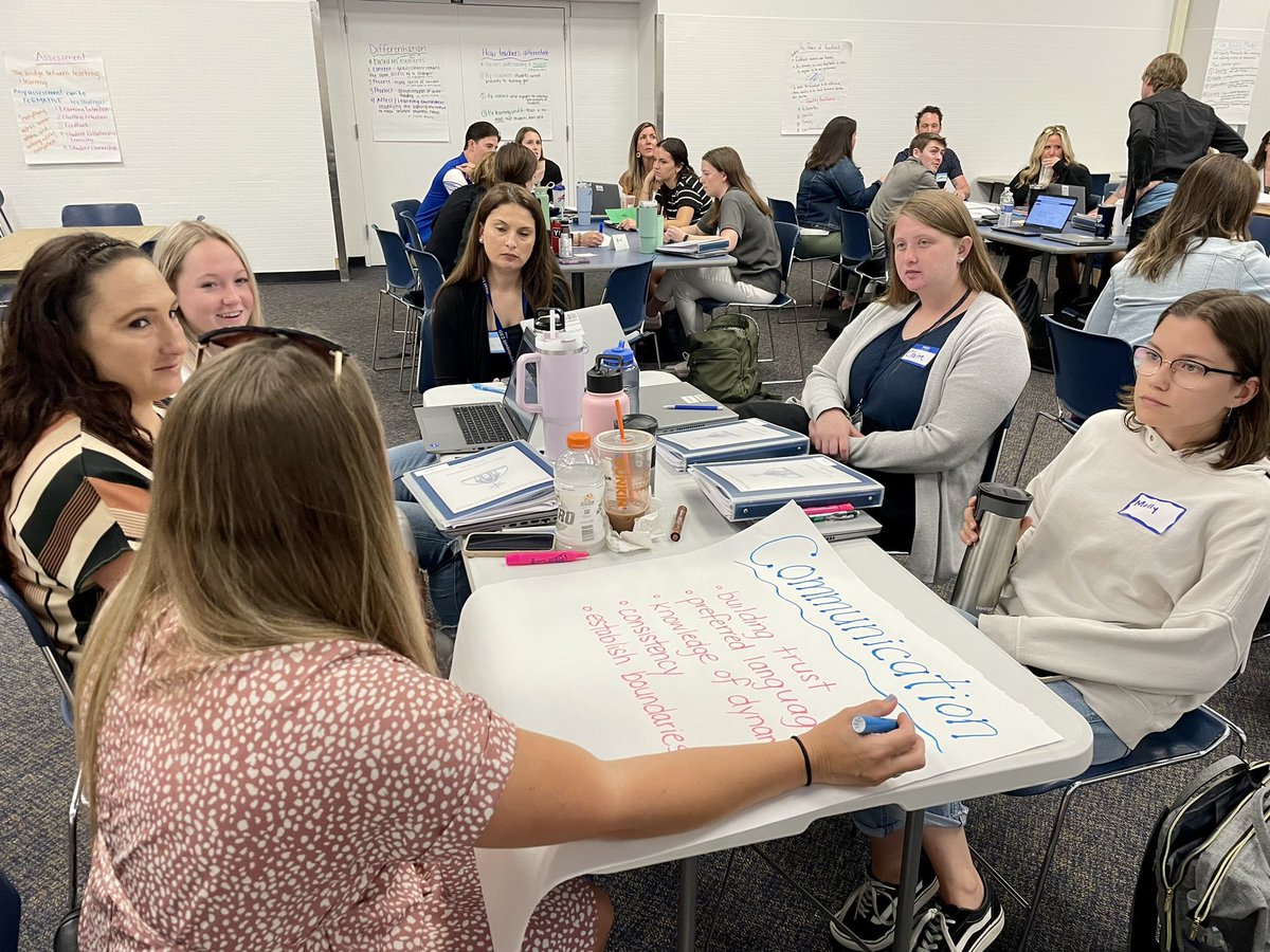 Part of our last day of New Teacher/Staff orientation is focused on parent/guardian communication. Making sure we hit the ground running with all our important partnerships! 💙💛