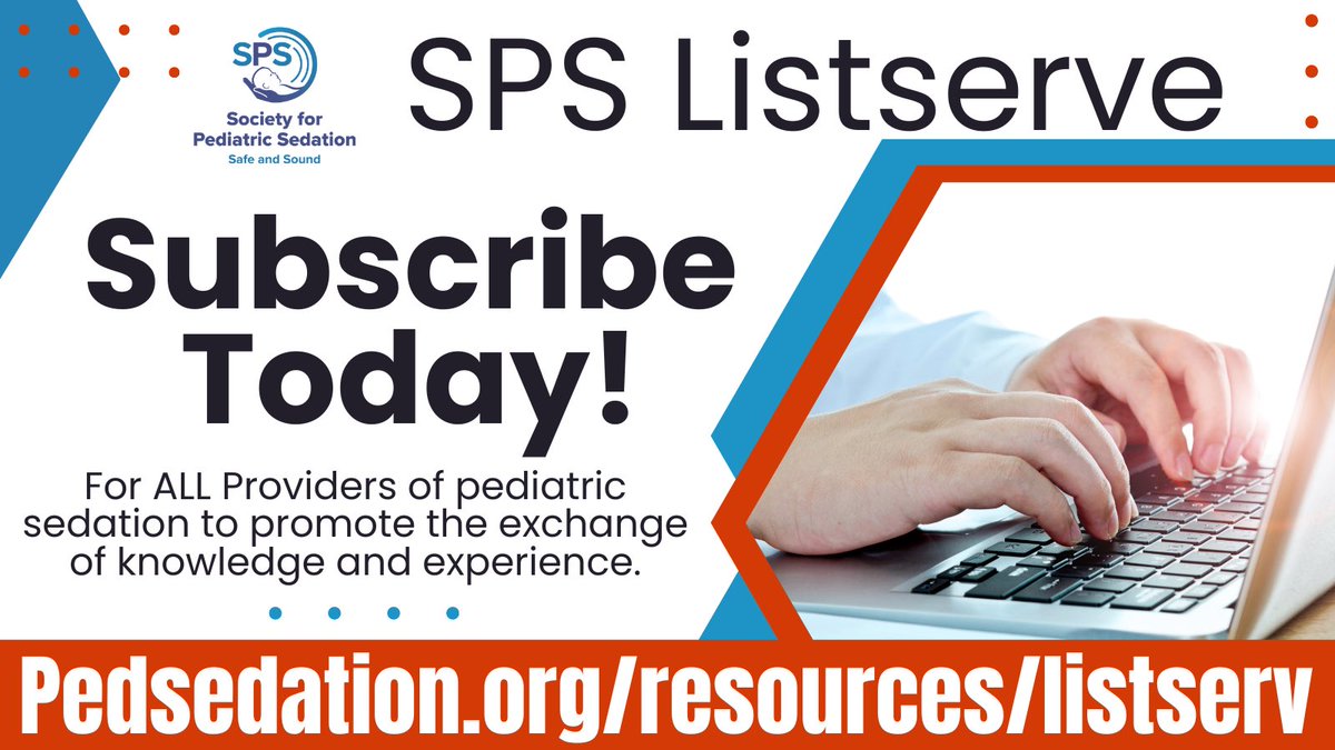 Are you connected with other sedation providers? Subscribe to the SPS Listserve at pedsedation.org/resources/list…   #sedation #MedEd