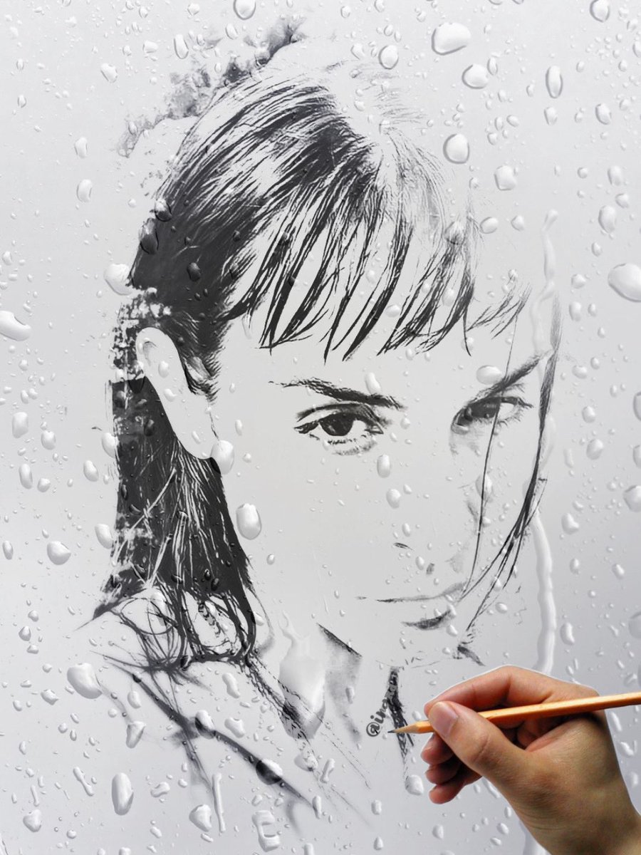 Dylanjazz23's tweet photo. Hiding all your tears under the rainfall. 
#natalialacunza #DUROEP #drawingart https://t.co/11DXYXY6NF
