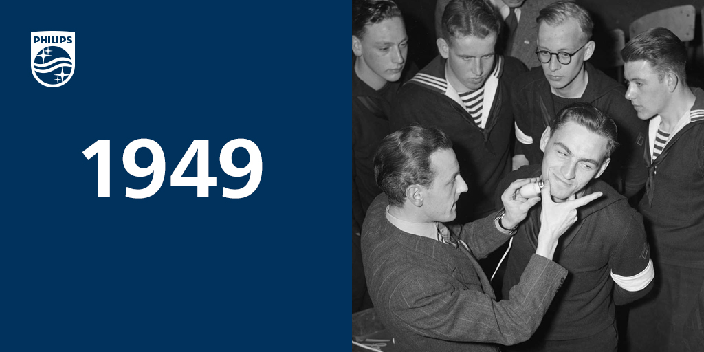 PhilipsHealth's tweet photo. A Philips engineer invented our first shaving device 85 years ago. Since mass production began in 1939, innovations included better shaving heads, more powerful motors, and rechargeable models. Now the new frontier is AI-powered sensors and Bluetooth. #TBT https://t.co/xVl7tOC0G6