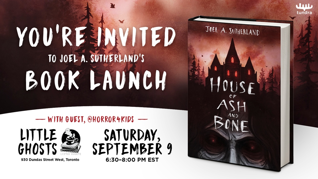 Join @JoelASutherland and <a href="/horror4kids/">Horror4Kids</a> to celebrate the start of spooky season with a book launch for #HouseOfAshAndBone at <a href="/LittleGhostsBoo/">LittleGhosts</a> September 9th at 6:30pm 👻

Preorder your copy today: bit.ly/3QEJI0C