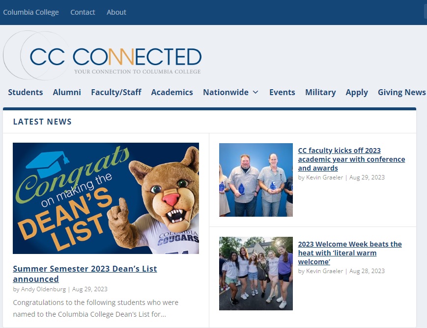 Stay up-to-date with the latest Columbia College news &amp; spotlights of students, alums, faculty/staff &amp; more via CC Connected❗

📰: ow.ly/Aqgo50PFXwi

#WeAreCC